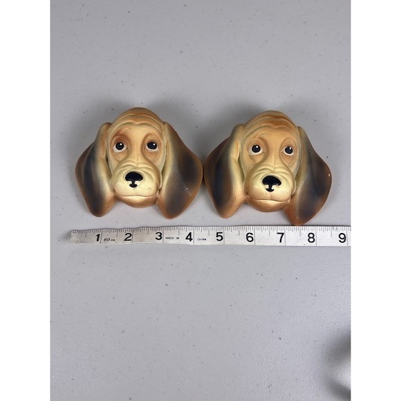 Miller Studio Inc 1961 Vintage Basset Hound Dog Head Wall Plaques Set of 2 - Picture 12 of 13